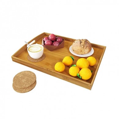 Professional Design Bamboo Wood Bathroom Wash Basin Decorative Coffee Table Tray