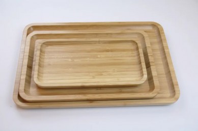 Professional Factory Made Premium Restaurant Rectangle Bamboo Bread Serving Tray