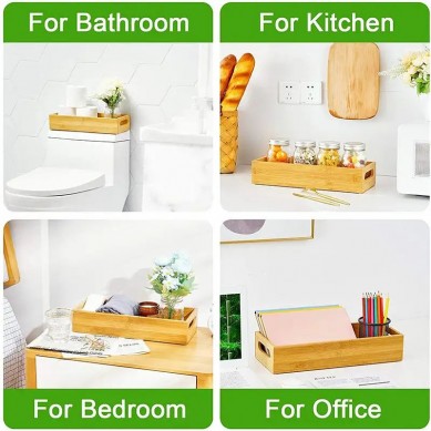 Wholesale eco friendly bamboo toilet tissue holder organizer box basket bamboo toilet paper storage with handles