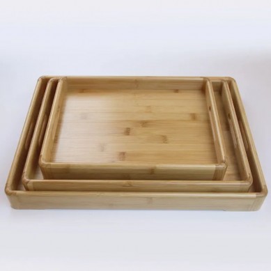 Special Bamboo Tray Ramadan Custom Logo Breakfast Natural Bamboo Wooden Tray Plate