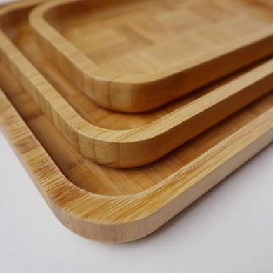 High quality eco-friendly elegant kitchen bamboo serving tray for food coffee breakfast