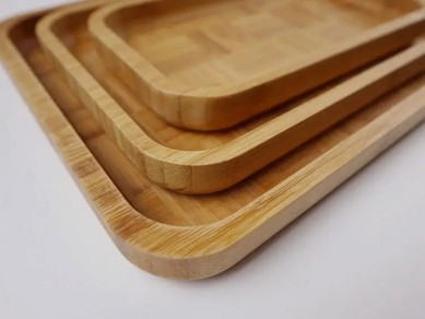 Food Bamboo Tray Supply Fruit Tea Set Cutlery Multi-Function Hand Cutlery 3pcs Bamboo Tray