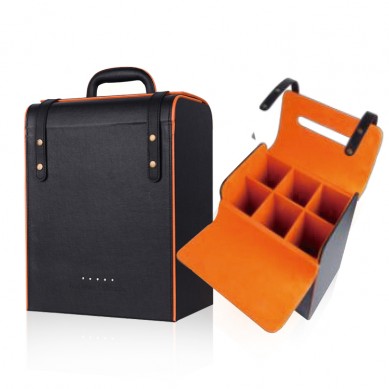 Portable Leather 6 Bottle Wine Storage Case Box Luxury Wine Gift Box Packaging 6 Bottles