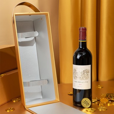 Gold Bar Shape Wine Box Single Wine Glass Bottle Custom Cardboard Packaging Wine Paper Box