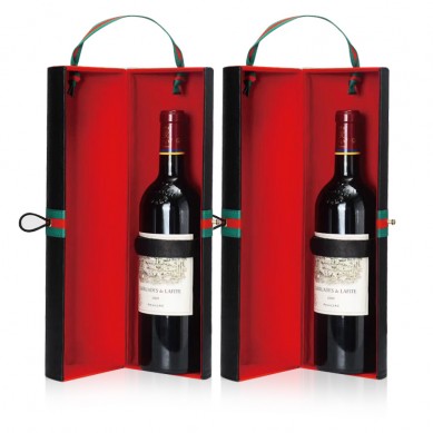 Black Portable Wine Case Pu Leather Cylinder Wine Box 1 Bottle Carrying Case For Packing Wine Bottle