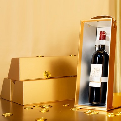 Gold Bar Shape Wine Box Single Wine Glass Bottle Custom Cardboard Packaging Wine Paper Box