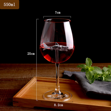 Creative Shark Clear Glass Wine Goblet High Borosilicate Glassware Long Stem Red Wine Glass For Bar Restaurant Home