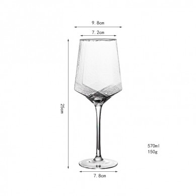 Luxury Vintage Diamond Goblet Lead-Free Crystal Color Changing Red Wine Glass Water Ripple Colored Wine Glasses Wholesale