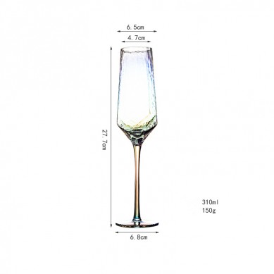 Luxury Vintage Diamond Goblet Lead-Free Crystal Color Changing Red Wine Glass Water Ripple Colored Wine Glasses Wholesale