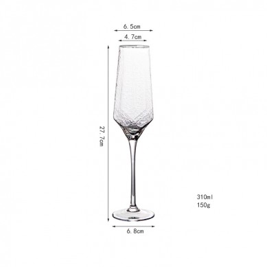 Luxury Vintage Diamond Goblet Lead-Free Crystal Color Changing Red Wine Glass Water Ripple Colored Wine Glasses Wholesale