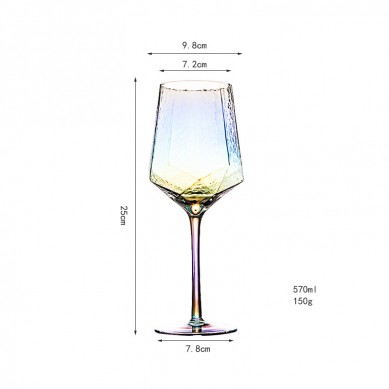 Luxury Vintage Diamond Goblet Lead-Free Crystal Color Changing Red Wine Glass Water Ripple Colored Wine Glasses Wholesale