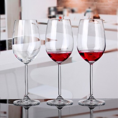 Amazon Hot Selling Lead Free Crystal Customized Long Stem Wine Glass Brandy Drinking Red Premium Goblet Glasses For Wedding