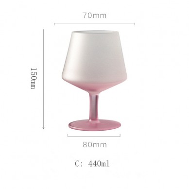 Wholesale Custom Sublimated 145ML 250ML 300ML 440ML Vintage Gradient Pink Red Wine Glasses In Bulk For Restaurant Home