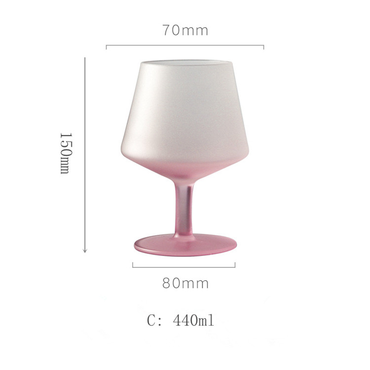 Short Lead Time for Wine Glasses - Wholesale Custom Sublimated 145ML 250ML 300ML 440ML Vintage Gradient Pink Red Wine Glasses In Bulk For Restaurant Home – Shunstone