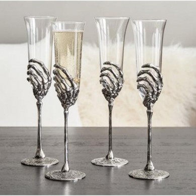 Hot Selling European American Ghost Festival Skeleton Hand Wine Glass Ghost Festival Four-piece Ghost Hand Wine Glass Set