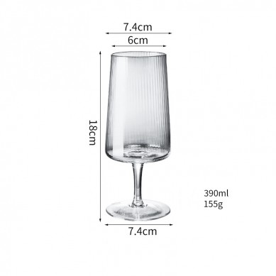 High Quality Luxury Clear Crystal  Wine Goblet Glass White Red Wine Vertical Stripes Embossed Creative Wine Glass Goblet