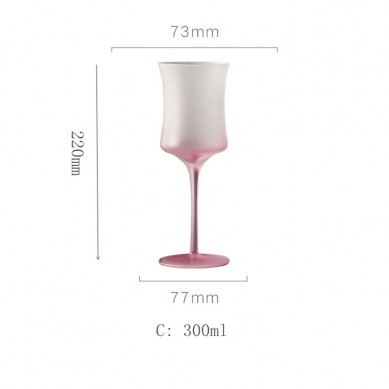 Wholesale Custom Sublimated 145ML 250ML 300ML 440ML Vintage Gradient Pink Red Wine Glasses In Bulk For Restaurant Home