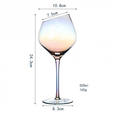 Colorful Ion Plating Glasses Whisky Glass Wine Cup Long Stem Wine Glasses Goblet Bevel Champagne Glass Home Bar Restaurants