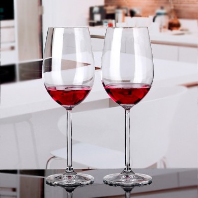 Amazon Hot Selling Lead Free Crystal Customized Long Stem Wine Glass Brandy Drinking Red Premium Goblet Glasses For Wedding