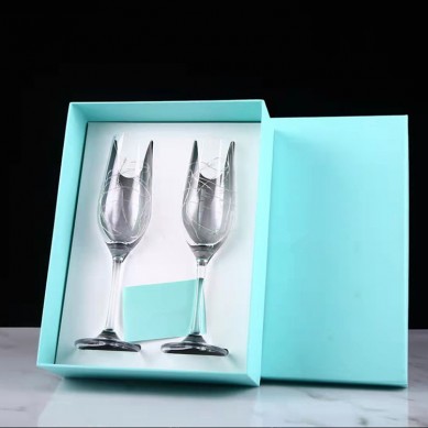 Crystal Stemmed Red Wine Glasses Customize Luxury Goblets 2 Piece Wine Champagne Glass Gift Set For Women And Men