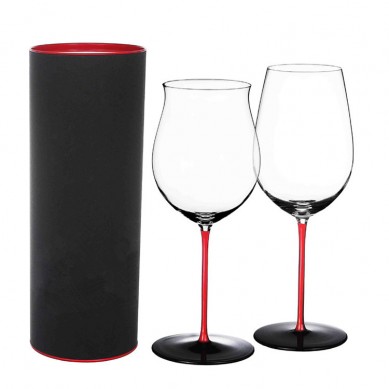 Wine Glass Wholesale Red Stem Black Bottom Bordeaux Goblet Large Handmade Crystal Red Wine Glass Single Cylinder Gift Box