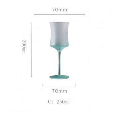 Wholesale Vintage Gradient Mint Green Wine Glasses Set 145Ml 250Ml 300Ml 440Ml For Wine Ice Cream Dessert