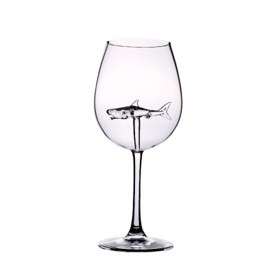 Creative Shark Clear Glass Wine Goblet High Borosilicate Glassware Long Stem Red Wine Glass For Bar Restaurant Home