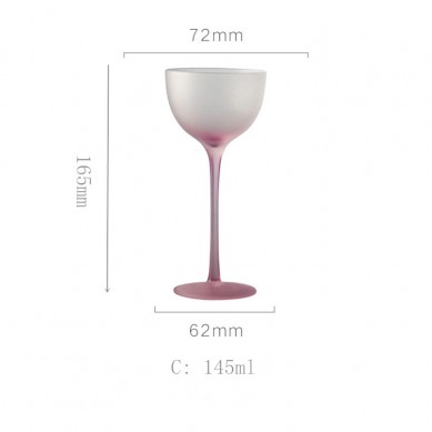 Wholesale Custom Sublimated 145ML 250ML 300ML 440ML Vintage Gradient Pink Red Wine Glasses In Bulk For Restaurant Home