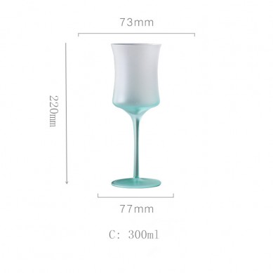 Wholesale Vintage Gradient Mint Green Wine Glasses Set 145Ml 250Ml 300Ml 440Ml For Wine Ice Cream Dessert