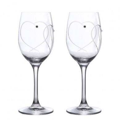 British Wine Glass Unique Clear Stem Love Heart Wine Glasses Set With Diamond Goblet Gifts Wedding Glassware