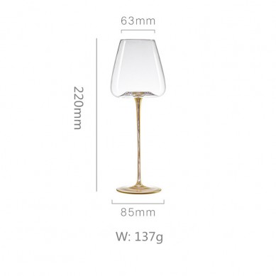 Nordic Luxury Customized Golden Burgundy Red Wine Glass Lead-Free Crystal Goblet Concave Bottom Wine Champagne Glass