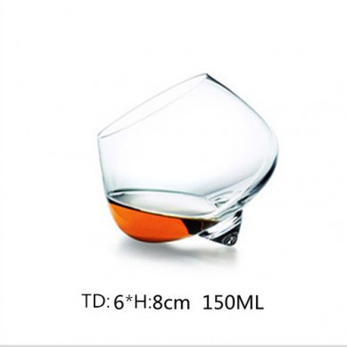 Wholesale Creative Personality Whiskey Tumbler Wine Glass Stemless Red Wine Glass Crystal Rotating Glass