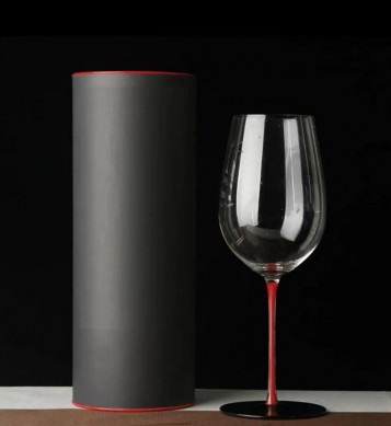 Wine Glass Wholesale Red Stem Black Bottom Bordeaux Goblet Large Handmade Crystal Red Wine Glass Single Cylinder Gift Box