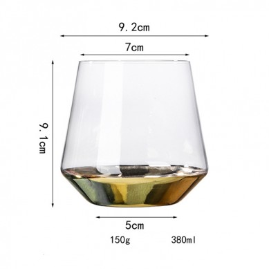 Wholesale Clear Wine Glasses Goblet Creative Unique Gold Stem Red Wine Glasses And Gold Stemless Wine Glass Drinking Glassware