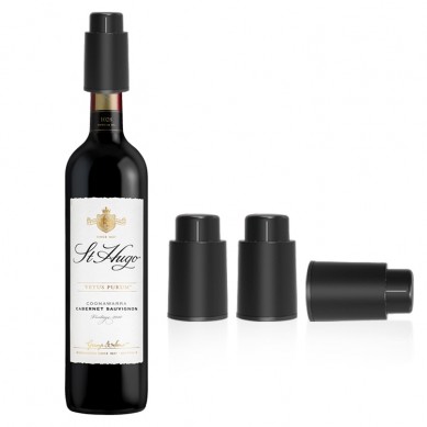 Black Food Grade Silicone ABS Hand Press Manual Pump Red Wine Topper Stoppers Vacuum Sealed Wine Bottle Stopper