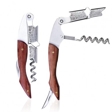 Senior Personality All-In-One Rosewood Handle Wine Corkscrew Wine Foil Cutter Corkscrew Wine Opener Gift Set