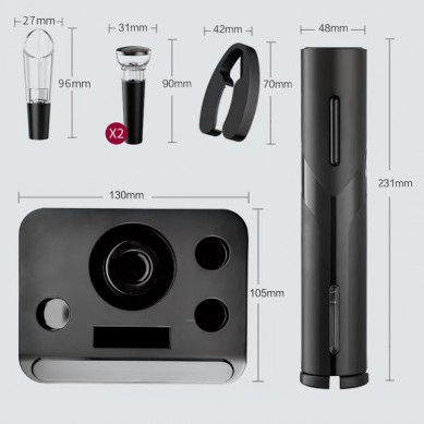 Popular ABS PC Automatic Bottle Opener Electric Wine Opener Battery Operated Electric Wine Bottle Opener Wholesale Gift Set With Base