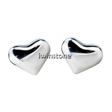 Unique Shape Whiskey Stones Reusable Ice Cube Hot Selling Amazon Bar Accessories Stainless Steel Heart Shape Whiskey Stones Wine