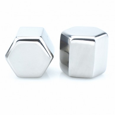 Hexagon Shaped Stainless Steel Ice Cube Customized Packaging Wine Accessories