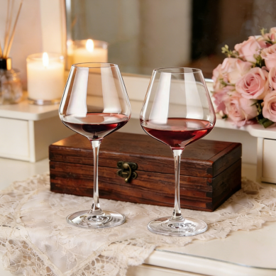 Shunstone High Quality Modern Wine Glasses Goblet Burgundy Red Wine Glass Wedding Gift Set for Couple