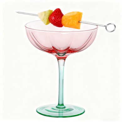 Creative Floral Shaped Beautiful Goblet Cocktail Dessert Glass Set with Cocktail Stick Gift Box Packing for Wedding Business