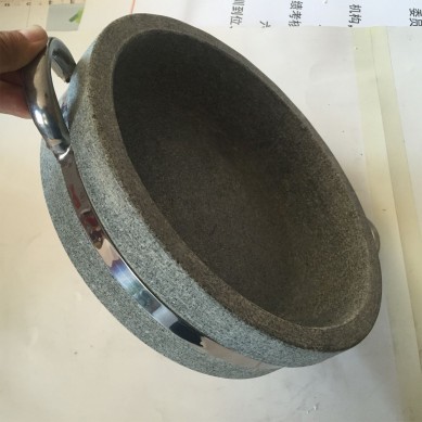 Stone Bowl of Korean Rice Mixing Stone Bowl Round Deep and Shallow Barbecue Plate Barbecue Stone Plate