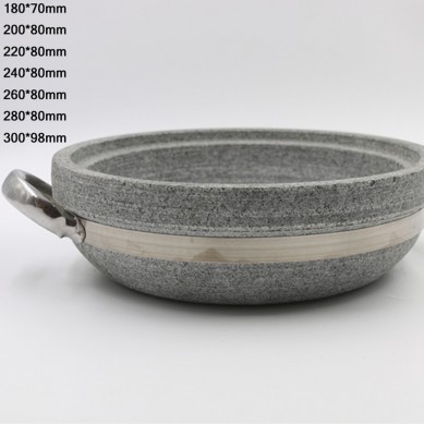 Stone Pot Natural Stone Pot Mixing Rice Stone Bowl Crack Resistant Stone Hot Pot 30cm