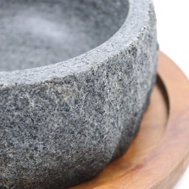 Natural Face Stone Bowl Korean Mixed Rice Stone Pot Barbecue Stone Plate 17cm