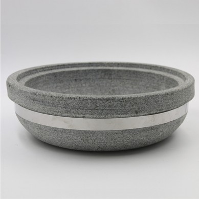 Stone Pot Natural Stone Pot Mixing Rice Stone Bowl Crack Resistant Stone Hot Pot 30cm