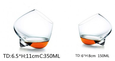 Wholesale Creative Personality Whiskey Tumbler Wine Glass Stemless Red Wine Glass Crystal Rotating Glass