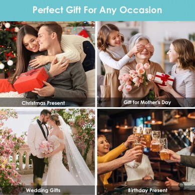 Premium Crystal Gold Foil Goblet Champagne Glasses Wedding Gift Set in Red PU Leather Gift Box Shunstone Supplier