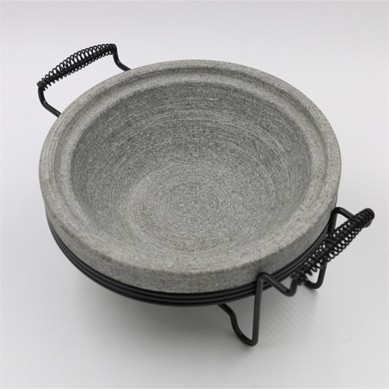 Good quality Granite Cooking Stone -
 Stone pot with rice grilled meatstone bowl 26 cm – Shunstone