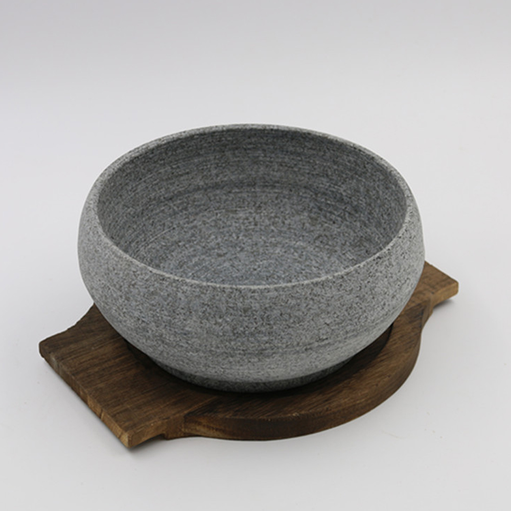 OEM/ODM Supplier Hot Stone Bowl - Production of Round Stone Bowl Drum shaped Stone Bowl Stone Pot Mix Rice Barbecue Plate 18cm – Shunstone