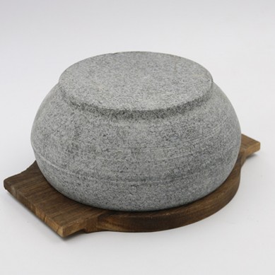 Production of Round Stone Bowl Drum shaped Stone Bowl Stone Pot Mix Rice Barbecue Plate 18cm